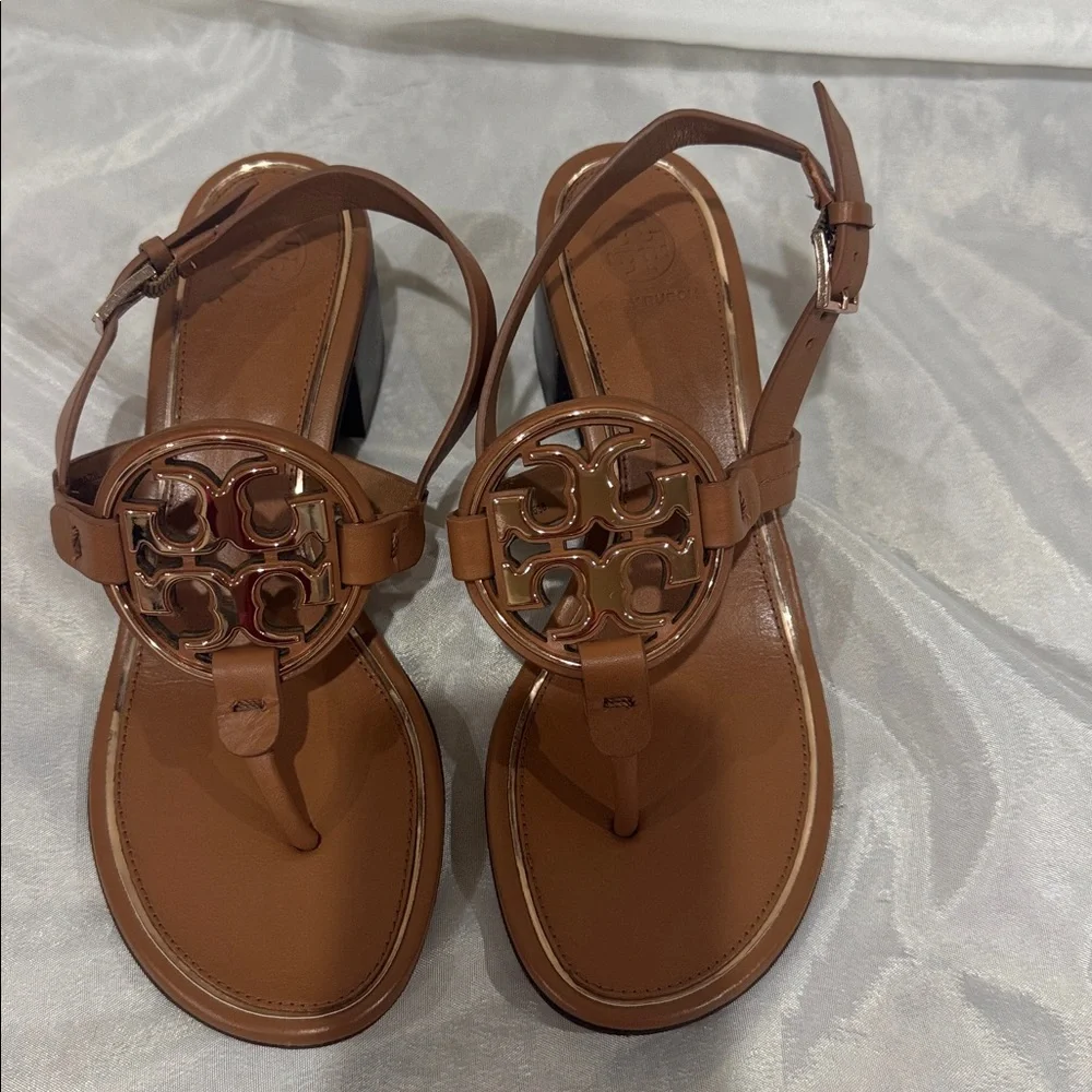 Tory Burch 6.5 Metal Miller Wedge Heels - Picture 4 of 9